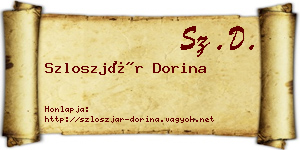 Szloszjár Dorina névjegykártya